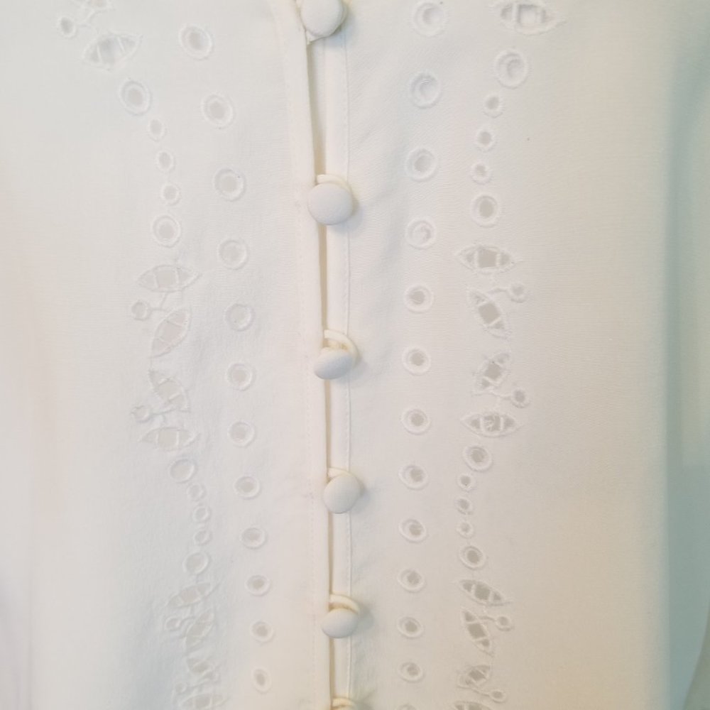 Veronica Beard Barth Eyelet Blouse Size 6 - Picture 4 of 7